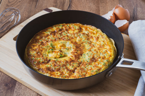 Frittata con piselli e pecorino - Frittata mit Erbsen und Pecorino