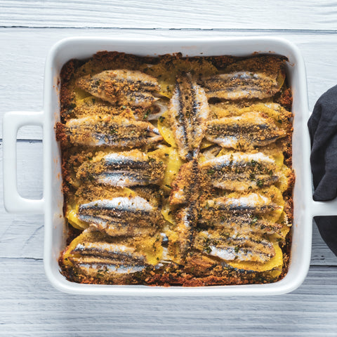 Tortino di sarde e patate - Sardinen-Kartoffel-Auflauf